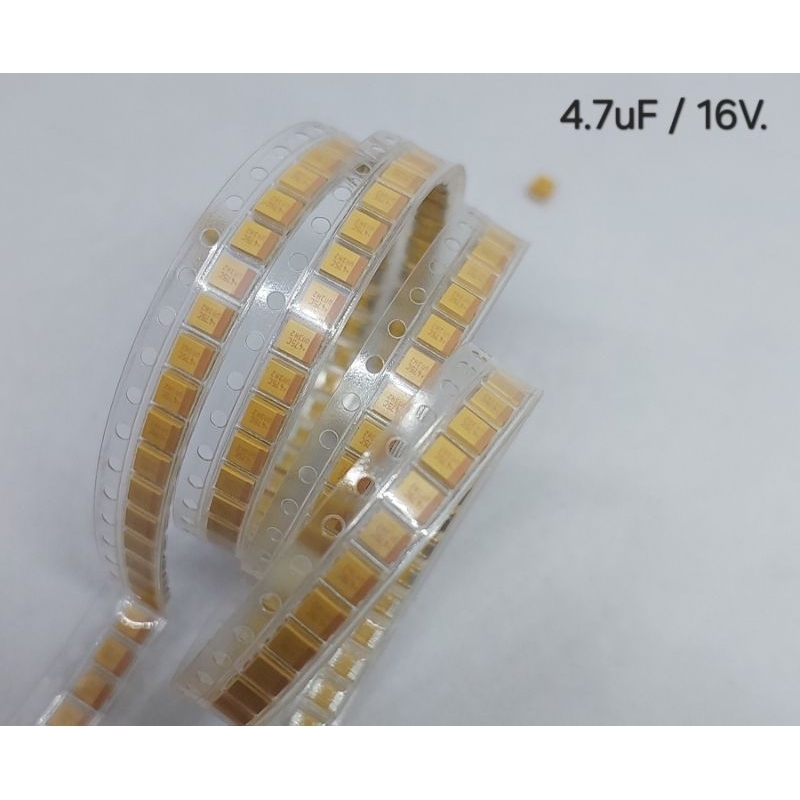 ( 5 ตัว ) 4.7uF / 16V.  10% ตัวเก็บประจุ แทนทาลั่ม 4.7uF / 16V.Tantalum capacitor Side B (3528)