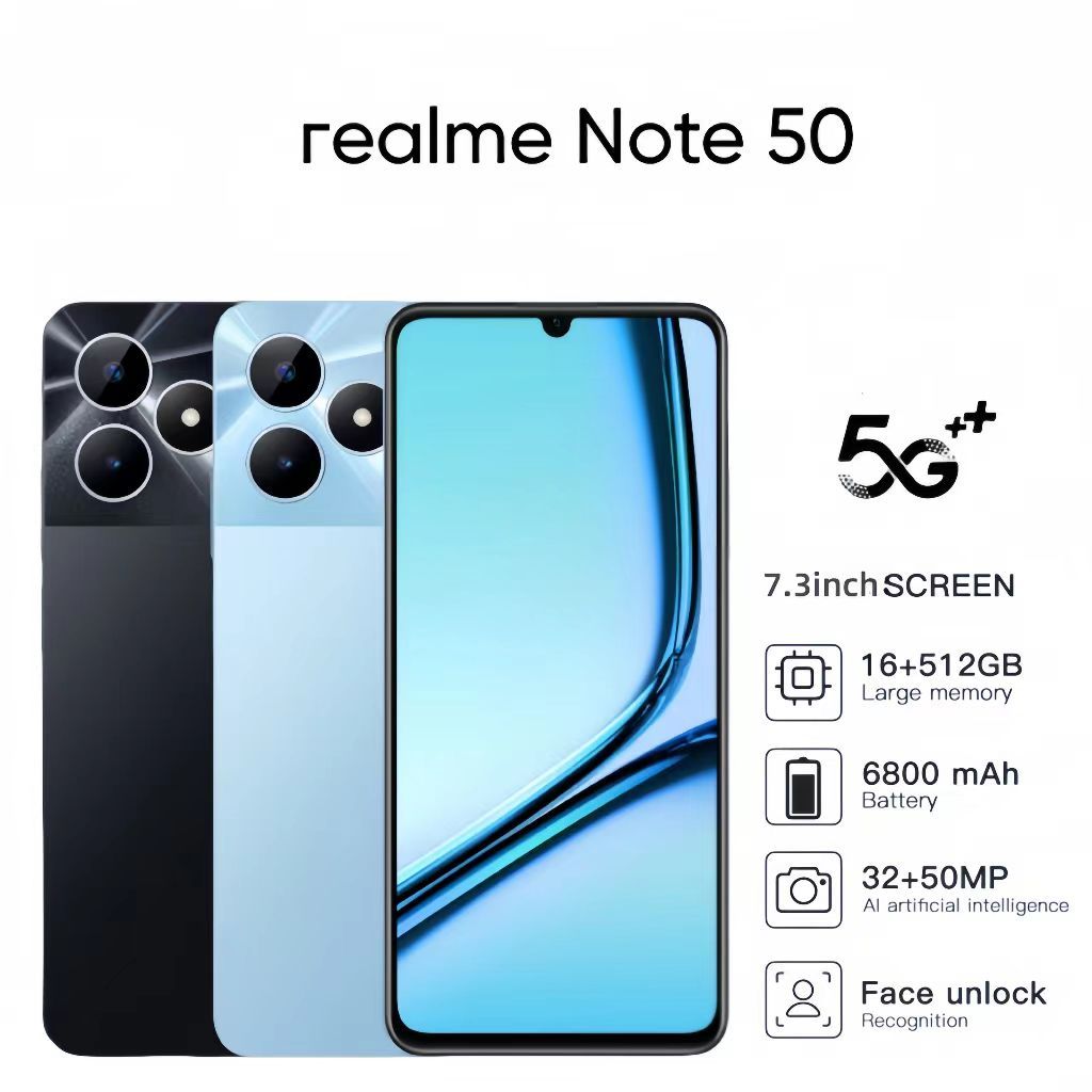 Realme Note 50 โทรศัพท์มือถือ 5800mAh แกะ16GB รอม512GB 2024 NEW สเปคแท้100% โทรศัพท์ 5G SmartPhone รับประกันร้าน 1 ปี