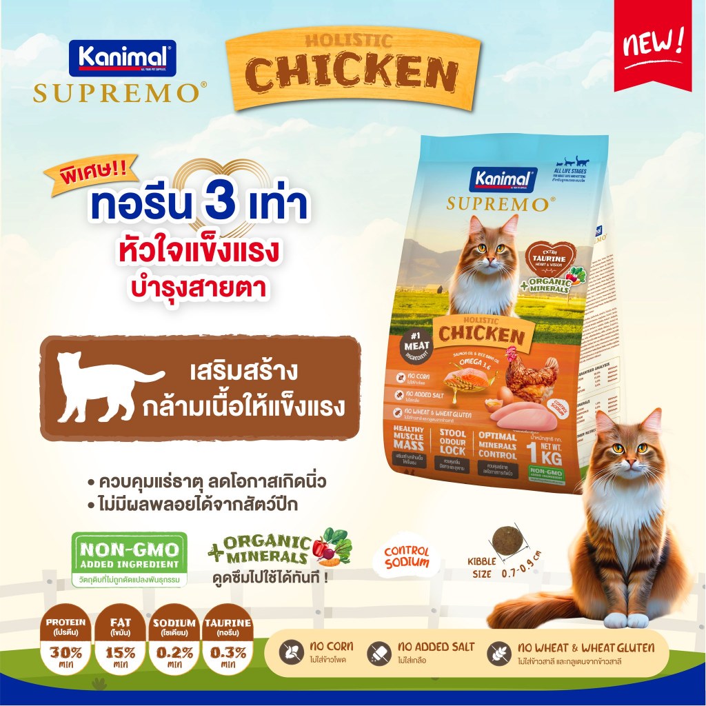 Kanimal Supremo (900g-1kg) อาหารแมวคานิมอลซูพรีโม่ แมวอายุ 4 เดือนขึ้นไป - รูปที่ 4