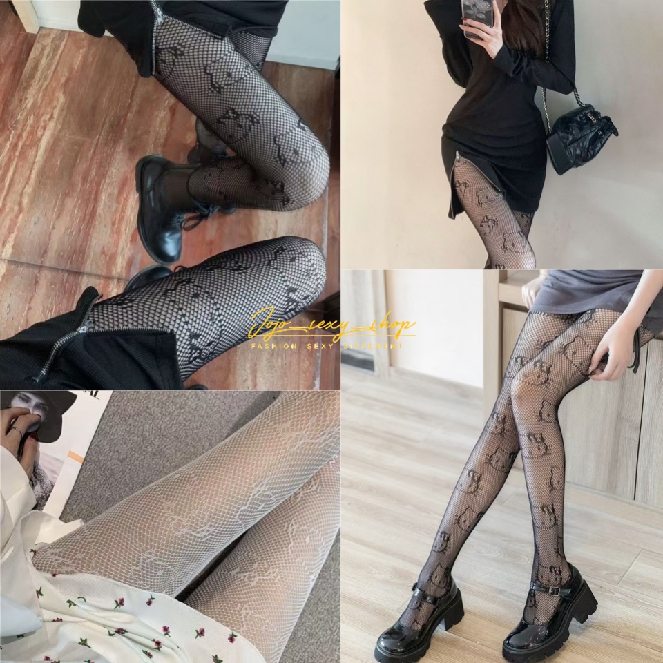 ถุงน่องตาข่าย คิตตี้ แมว เทรนใหม่ พิเศษ น่ารัก แซบๆ สวมถึงเอว สไตล์โลลิต้า แซบๆ 01SW-HSWXL