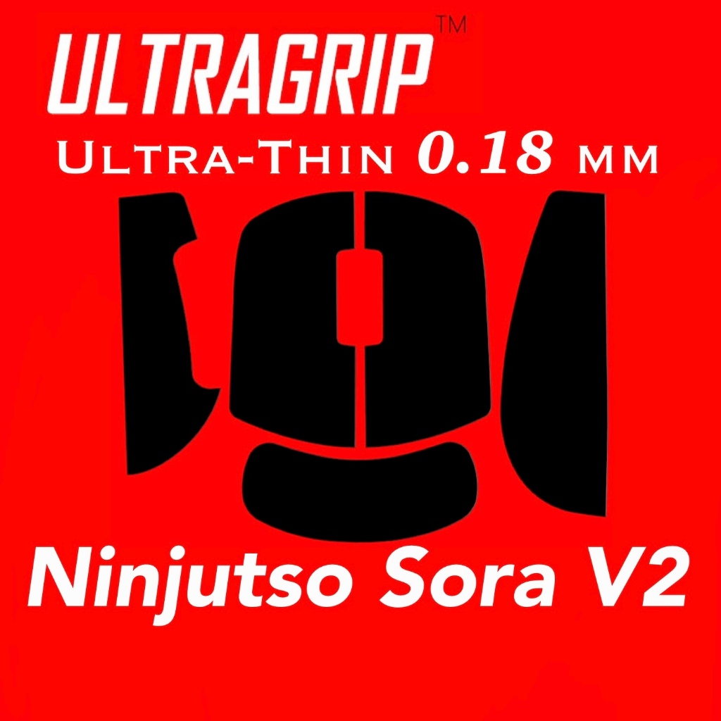 ULTRAGRIP Mouse Grip Tape กริปเทปสำหรับเมาส์(Ninjutso Sora V2) บางเฉียบสุดๆเพียงแค่ 0.18มม.