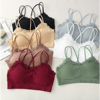 สายเดี่ยว สายเดี่ยวลูกไม้ สปอร์ตบาร์ เสื้อชั้นใน มีฟองน้ำ มีสินค้าให้เลือก6สี