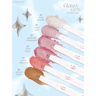 SALE! โล๊ะ! EXP 2027 ใหม่!! รุ่น Glassy (MC3132) Meilinda Glassy Glow Shadow Stick เมลินดาโกลว์ ชาโดว์ สติ๊ก 1.5g.