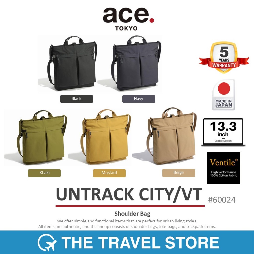 ace. UNTRACK CITY/VT Shoulder Bag 60024 กระเป๋าสะพายข้าง พาดไหล่ แท้จากญี่ปุ่น รับประกันศูนย์ 5 ปี