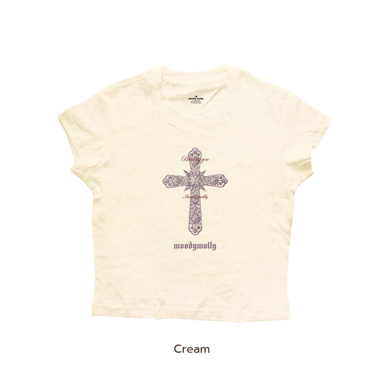 (moodymolly) เสื้อ baby tee gothic style รุ่น blessing you - รูปที่ 3