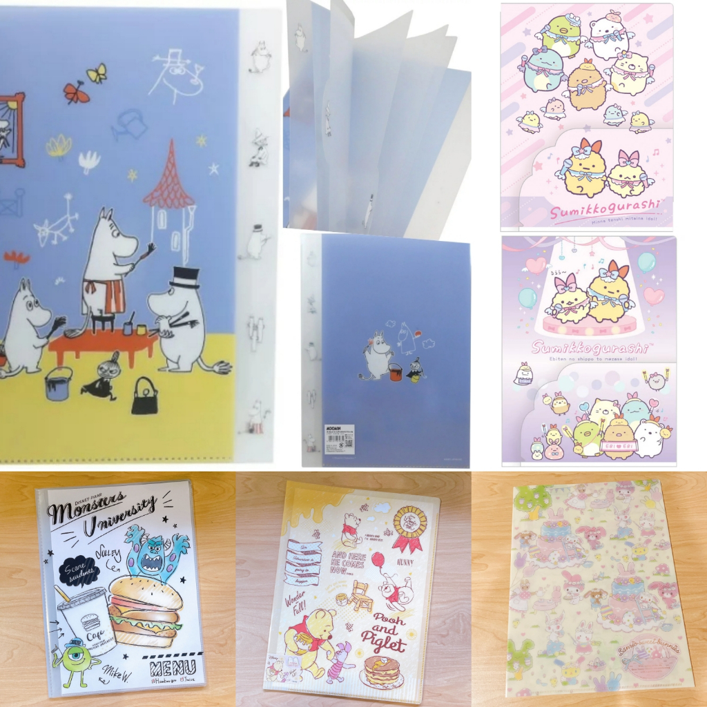 NEW !! แฟ้ม 2 ช่อง / 5 ช่อง / 10 ช่อง (A4) ลายน่ารักๆ จาก Japan ของแท้ พร้อมส่ง