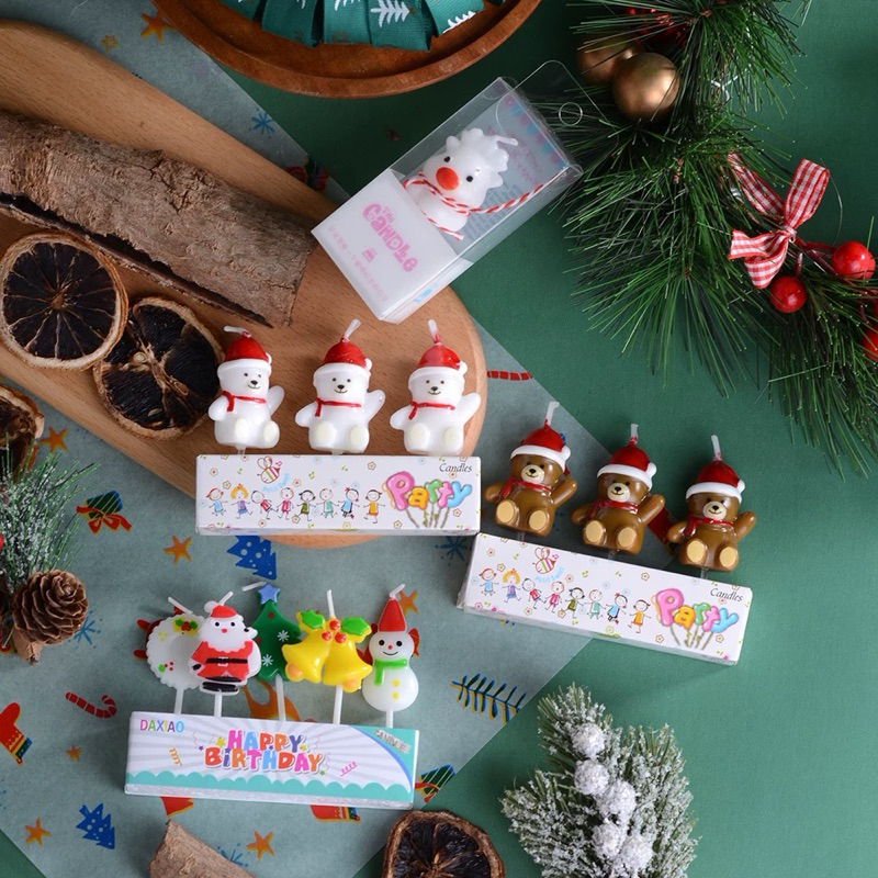 357  เทียน Happy birthday   เทียนวันเกิดซานต้า