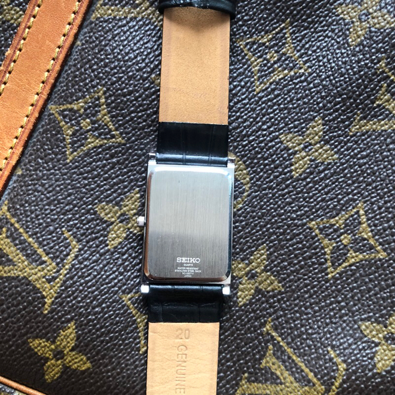 นาฬิกา Seiko Tank watch Quartz Sliver plated (black)