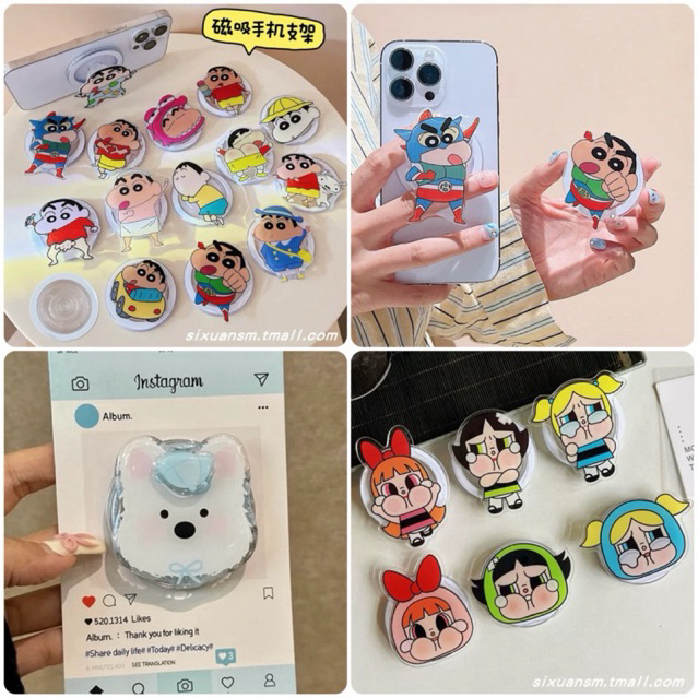 Supercase | Magnatic Griptok ขาตั้งมือถือ แม่เหล็ก ลายชินจัง crybaby