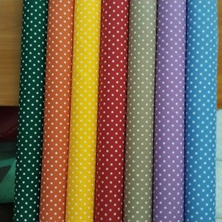 ผ้าเมตร ผ้าหลา ผ้าคอตต้อนทีซี ลายจุด หน้ากว้าง 45 นิ้ว