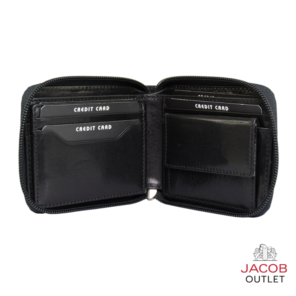 JACOB กระเป๋าสตางค์ชายพร้อมช่องใส่รูปภาพและช่องเก็บเหรียญ - รุ่น PAKI 22505