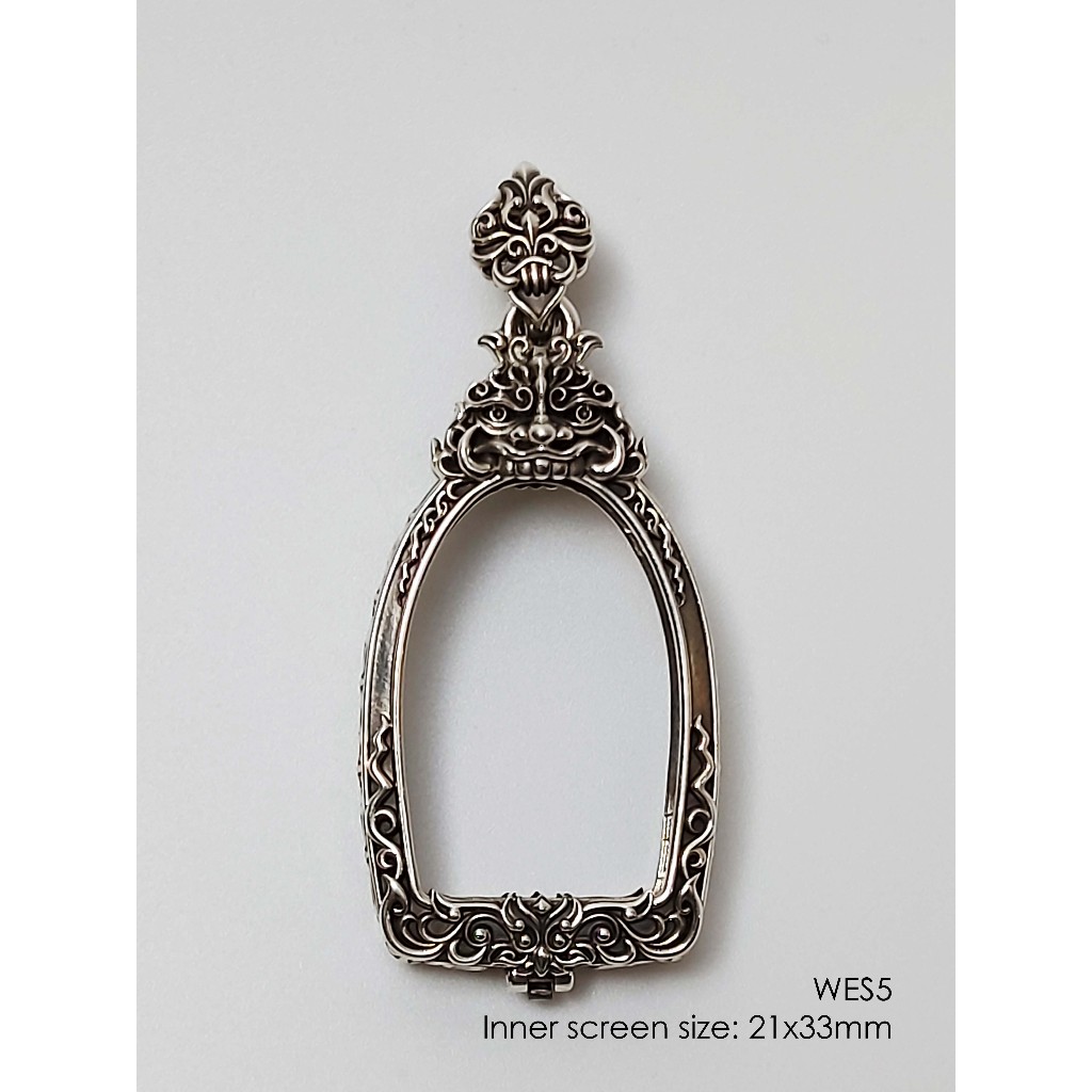 WES5Silver925 Wessuwan amulet casing 21x33mm กรอบเงินแท้925 เวสสุวรรณ5