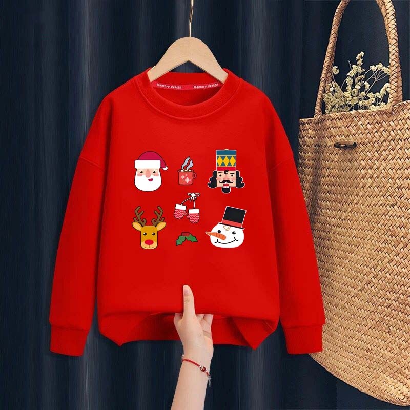 J-683-O เสื้อกันหนาวเด็ก เสื้อสเวตเตอร์ สีสวยลายคริสต์มาสน่ารัก ผ้าไม่หนาใส่ได้ทุกวัน