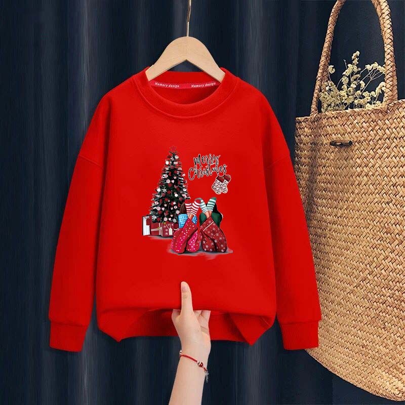 J-685-O เสื้อกันหนาวเด็ก เสื้อสเวตเตอร์ สีสวยลายคริสต์มาสน่ารัก ผ้าไม่หนาใส่ได้ทุกวัน