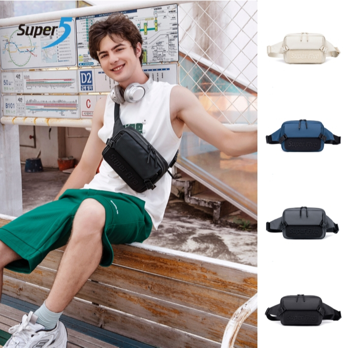 แบรนด์ใหม่ Super Five FXB00752 กระเป๋าคาดเอว กระเป๋าคาดอก กระเป๋าสะพาย เท่ๆ รุ่งใหม่น้ำหนักเบาผ้ากันน้ำ