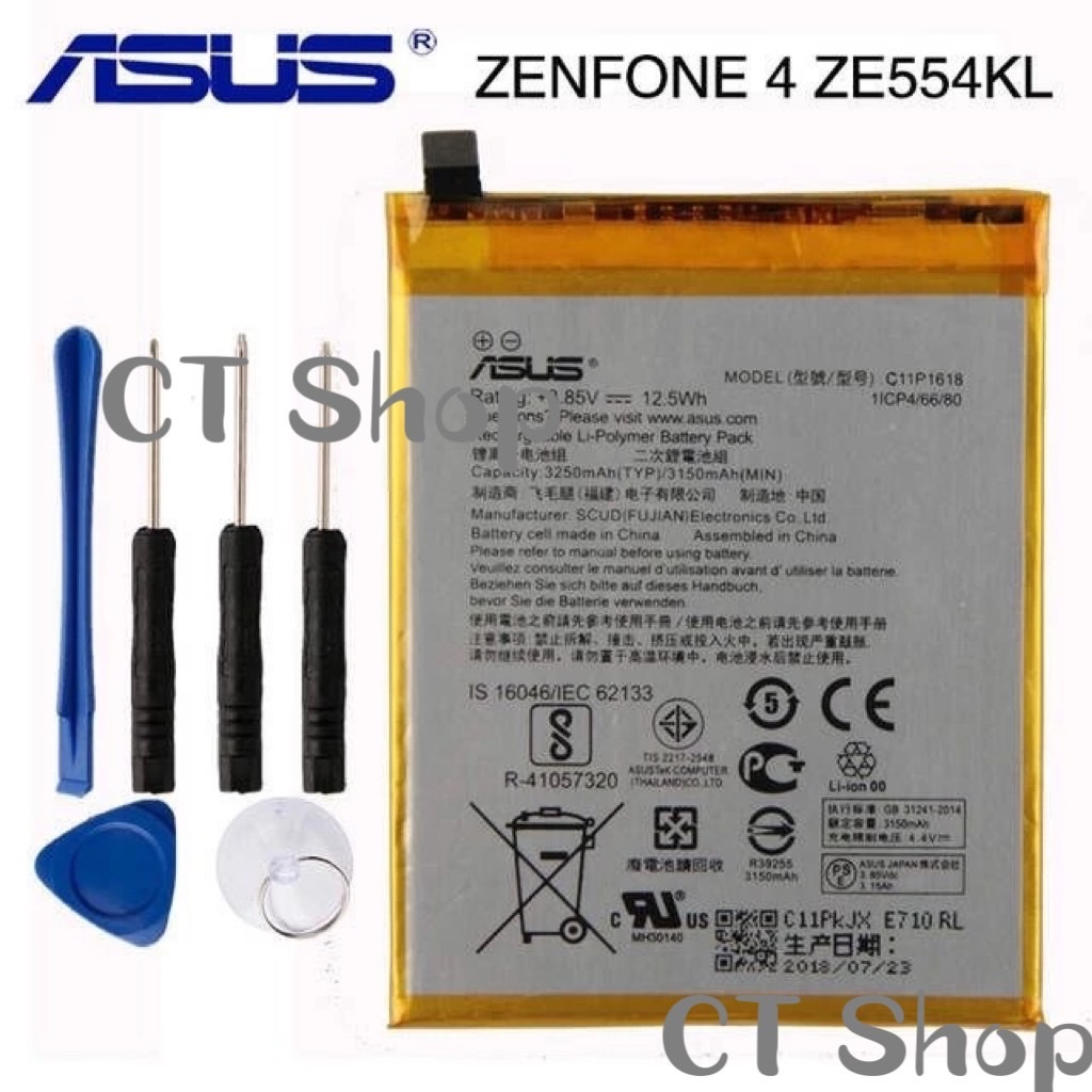 แบตเตอรี่ ASUS Zenfone 5Q 5Lite（ZC600KL）Zenfone 4 Z01KD ZE554KL Battery C11P1618  3250mAh + เครื่องม