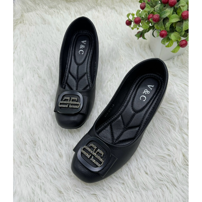 ⭐️พร้อมส่ง⭐️รองเท้าคัชชู หนังนิ่ม รุ่น 874-374 ส้นสูง 2 นิ้ว Size 35-40