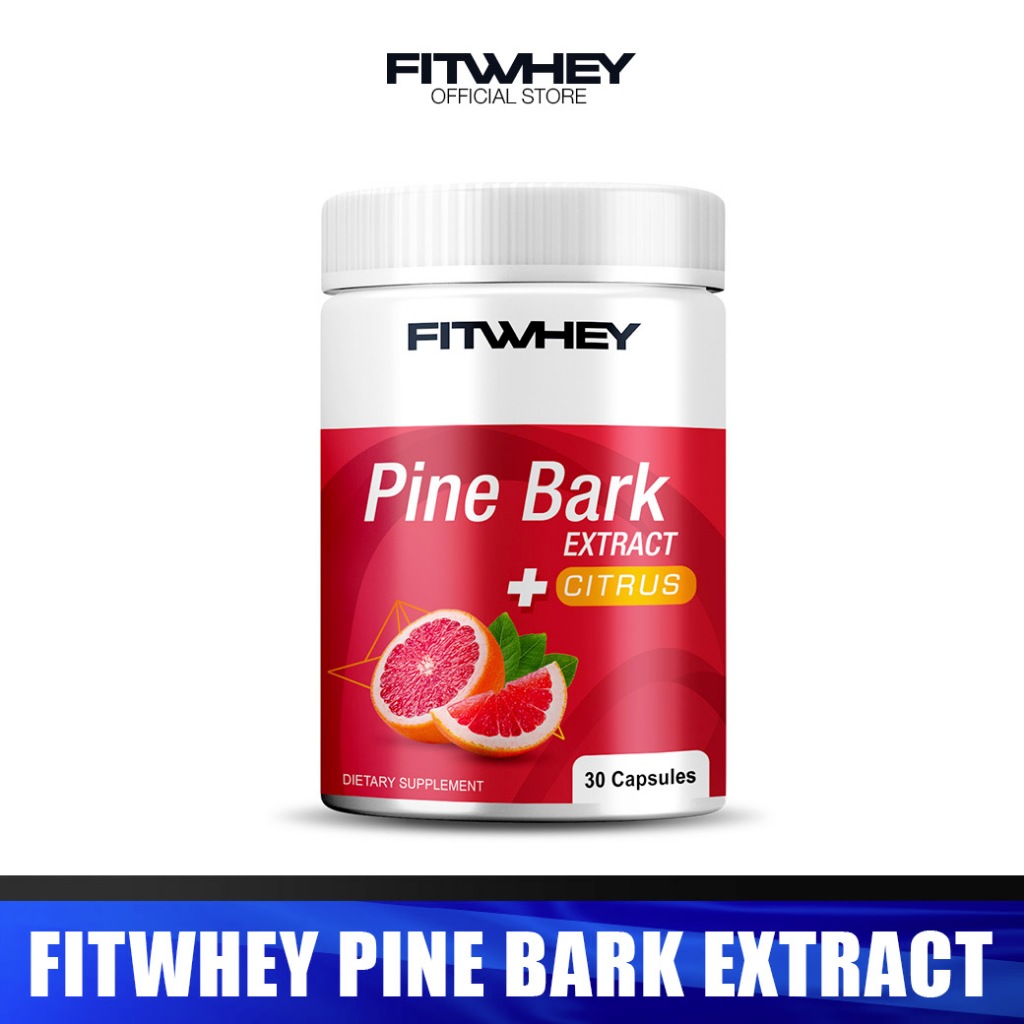 FITWHEY SUPPLEMENTS PINE BARK EXTRACT + CITRUS (30 CAPSULES) | สารสกัดจากเปลือกสน & ส้ม