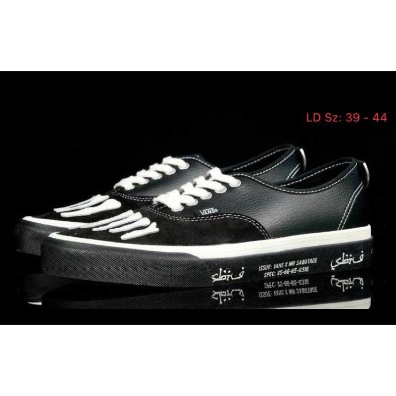 รองเท้าผ้าใบV SBTG X Authentic Black White (size39-44) SABOTAGE SKELETON