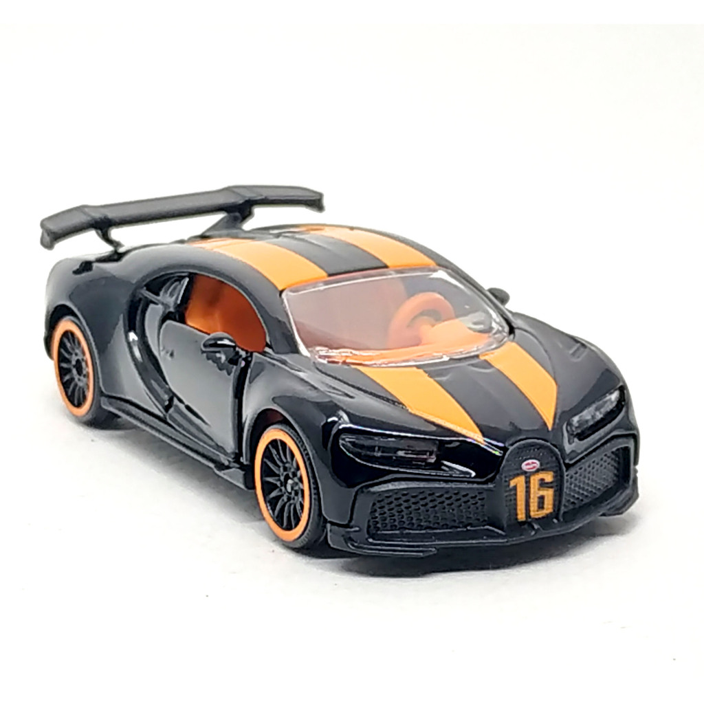 Majorette Bugatti Chiron Pur Sport สีดำ คาดส้ม Scale 1/65 (8cm) ไม่มี package