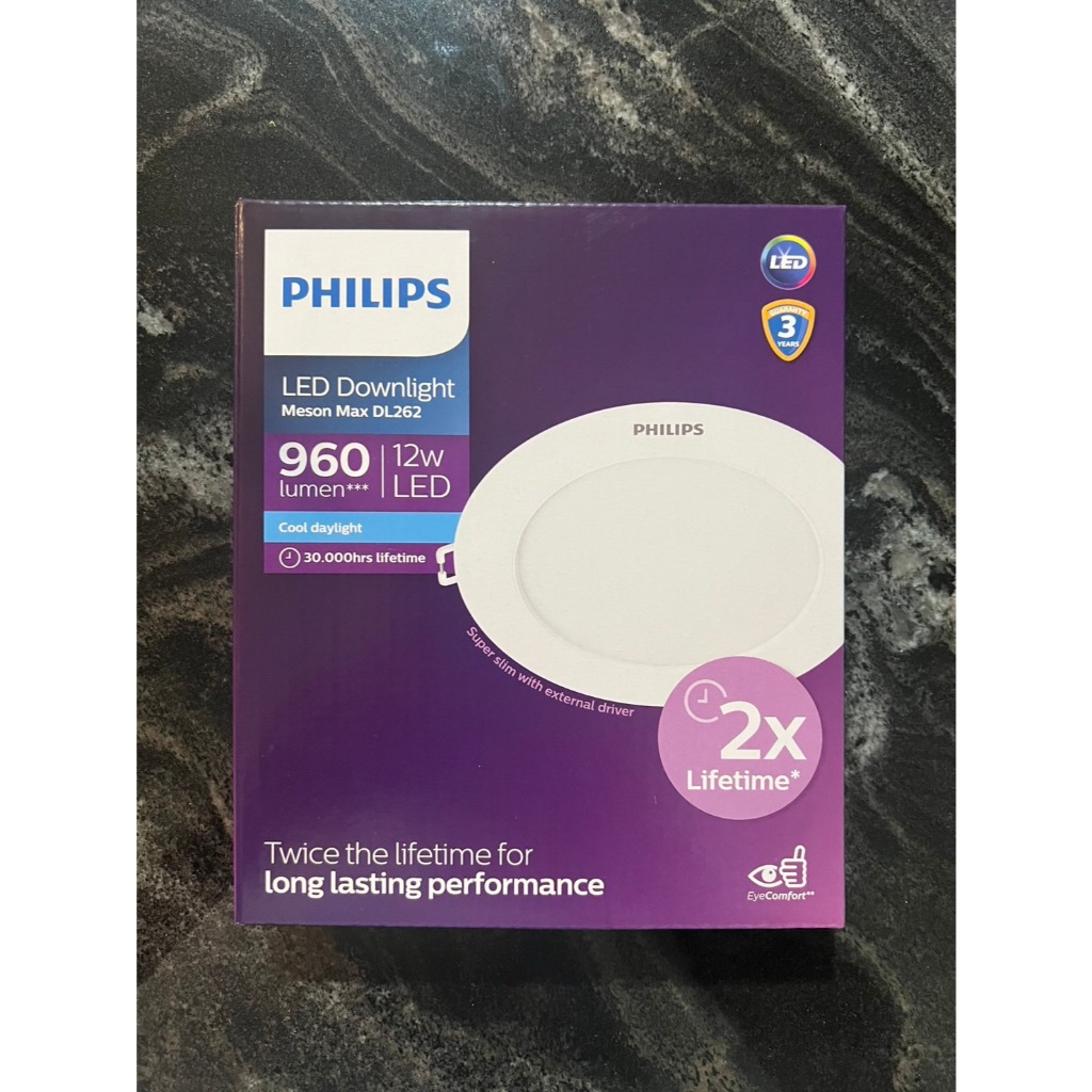 Philips Lighting โคมดาวไลท์LED Slim Downlight 12W รุ่น Meson Max DL262 แสงขาว daylight ทรงกลม 6นิ้ว
