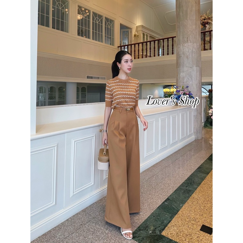 Lover's Shop เซ็ท3ชิ้นเสื้อถัก กางเกงผ้าสูทอัดกาว