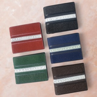 กระเป๋าสตางค์หนังปลากระเบนหนามยาว หนังกระเบนแท้