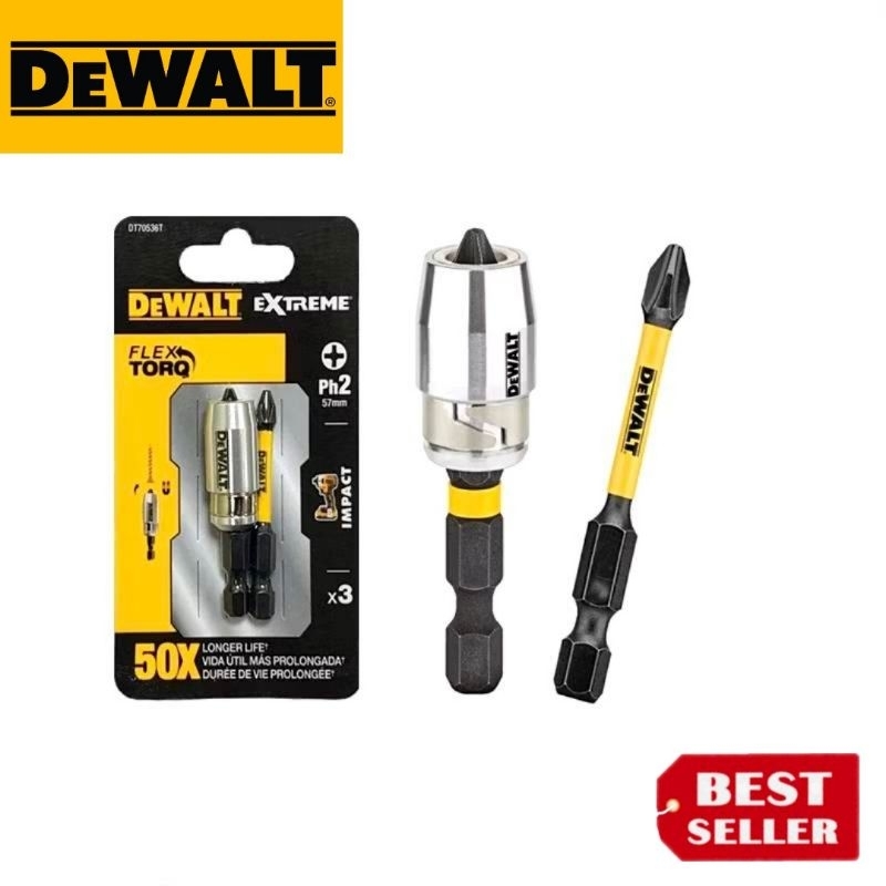DeWalt DT70536T-QZ ดอกไขควงชนิดแข็งพิเศษ รุ่น flextorp และปลอกแม่เหล็ก ของแท้100%