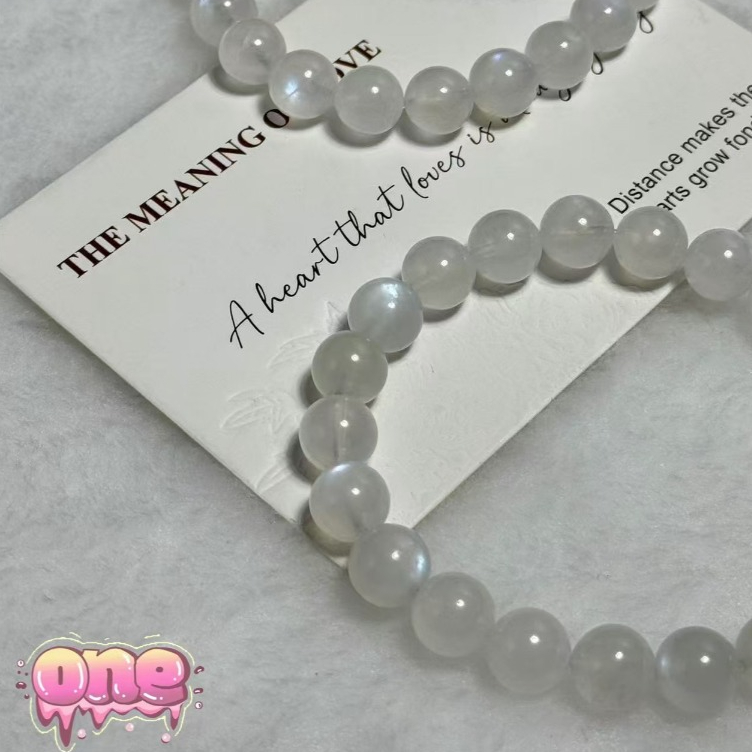 🚚Moonstone หินมูนสโตนสีขาว หินมูนสโตน มูนสโตน สร้อยข้อมือมูนสโตน สร้อยข้อมือมูนสโตน เสริมเสน่ห์ โชคลาภ ขนาด 8 มิล