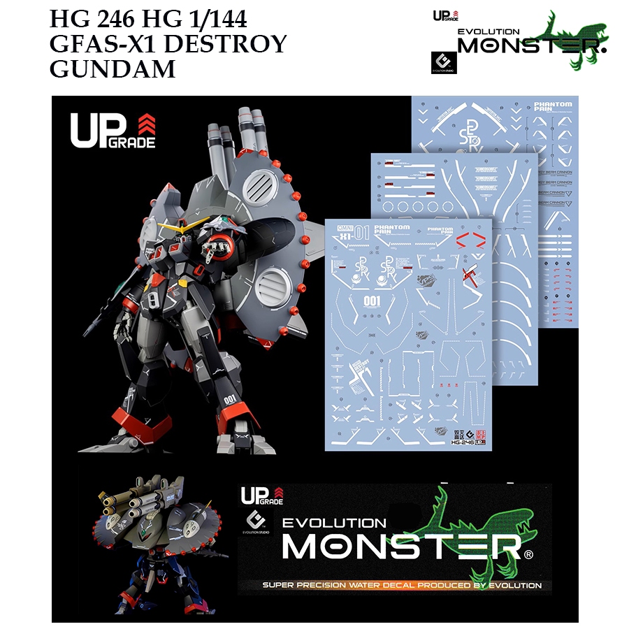 ดีคอลน้ำ [MONSTER] HG 246 HG 1/144 GFAS-X1 DESTROY GUNDAM WATER SLIDE DECAL FLUORESCENT HG246