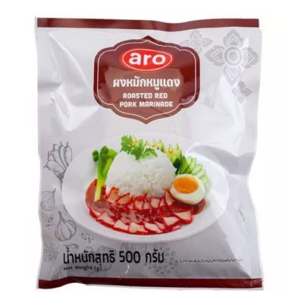 เอโร่ ผงหมักหมูแดง 500 กรัม ARO Roasted Red Pork Marinade Sauce Powder 500 g หอมกรุ่น #เอโร่