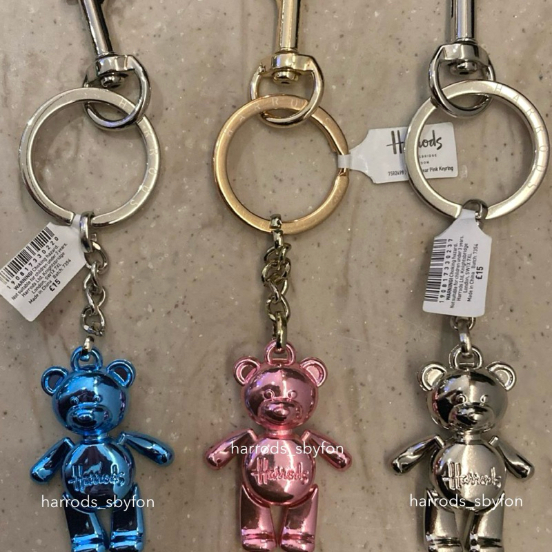 Harrods ( Pre-Order 2Weeks ) Bear Keyring สีเงิน ของแท้ 100% จากอังกฤษ (เลือกสีได้แจ้งที่ช่องแชท)