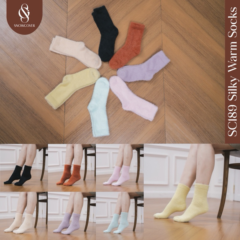 SNOWCOVER - SC189 Silky Warm Socks ถุงเท้าไหมพรมทอผสมขนกระต่าย นุ่มลื่นที่สุด ใส่อุ่นสบาย