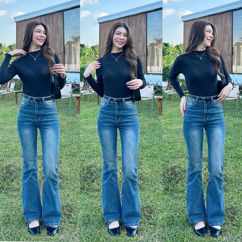 (จัดส่งภายใน 2 วัน) กางเกงยีนส์ขาม้า Dengo Jeans by modishop