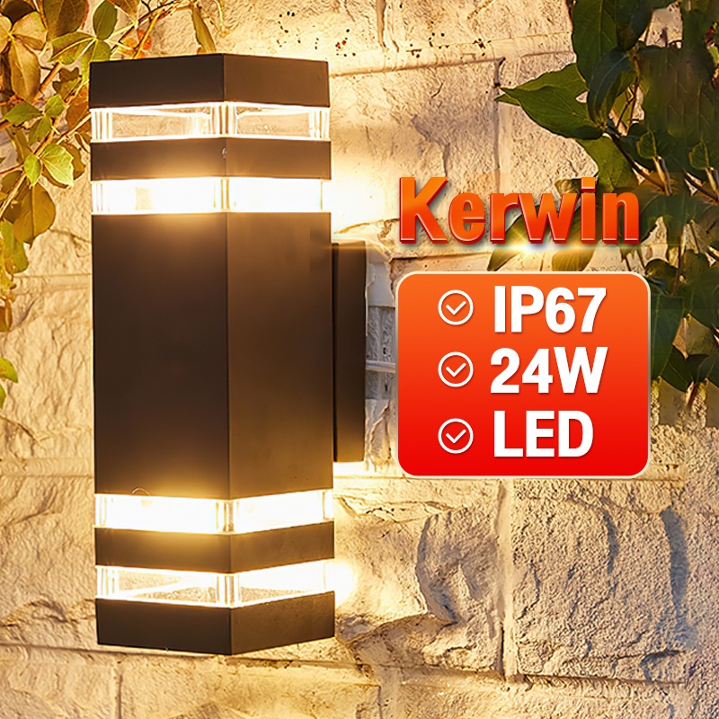 โคมไฟติดผนัง LED ไฟประดับกลางแจ้ง IP65 กันน้ำได้ ไฟติดผนัง E27หลอดไฟแบบถอดเปลี่ยน กลางแจ้ง โคมไฟทางเดิน