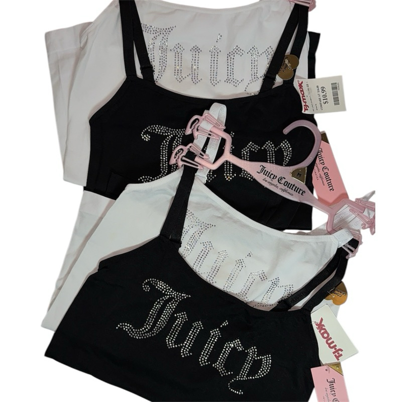 [พร้อมส่ง]Juicy Couture Camisoles Top เสื้อสาวเดี่ยวตัวยาว 1 เซ็ต 2 ตัว สีขาวและดำ