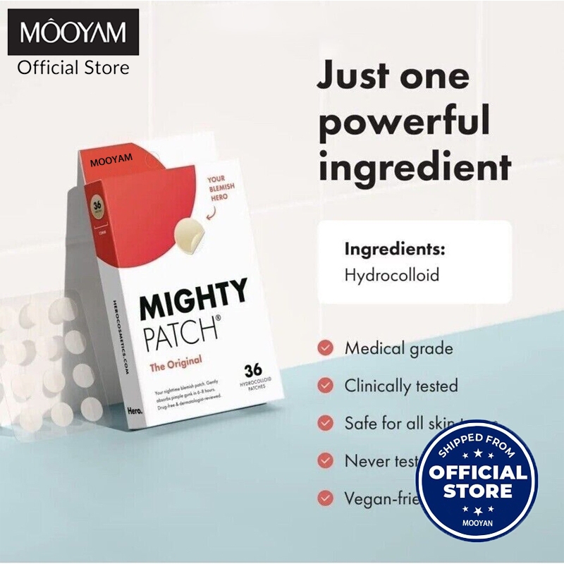 MOOYAM Pimples Patch แผ่นแปะสิว ไฮโดรคอลลอยด์ ปกปิด ซ่อมแซม ซึมซับสิวอย่างอ่อนโยน 48 Patches
