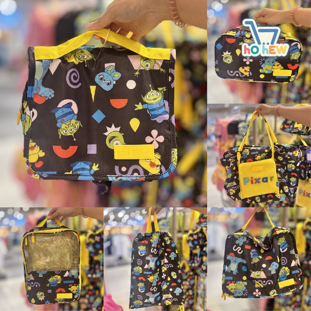 (มีโค้ดวิดีโอ) กระเป๋าใส่ของ,กระเป๋าสำหรับเดินทางลายpixar minimono