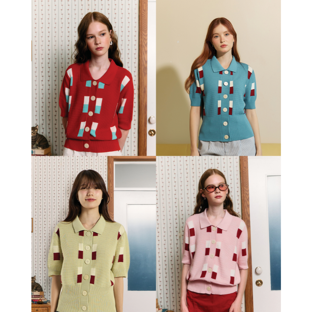 JEREMY KNIT TOP เสื้อโปโลผ้านิตทอพิเศษ สีน่ารักมาก