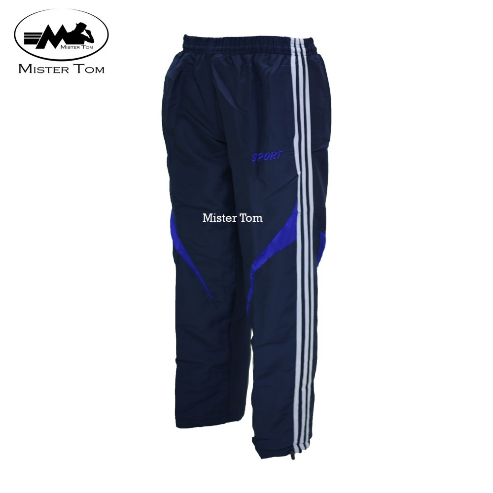 กางเกงกีฬาผ้าร่ม กางเกงวอร์มผ้าร่ม กระเป๋าซิป มีซับในตาข่าย สไตล์ sport แต่งแถบข้าง ปักSPORT มีไซส์ 