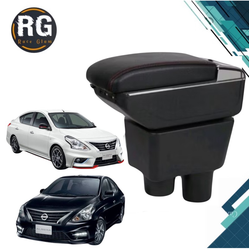 ที่พักแขน ท้าวแขน วางแขนในรถยนต์ ตรงรุ่น Nissan Almera 2011-2018 วัสดุดี เนื้องานคุณภาพ