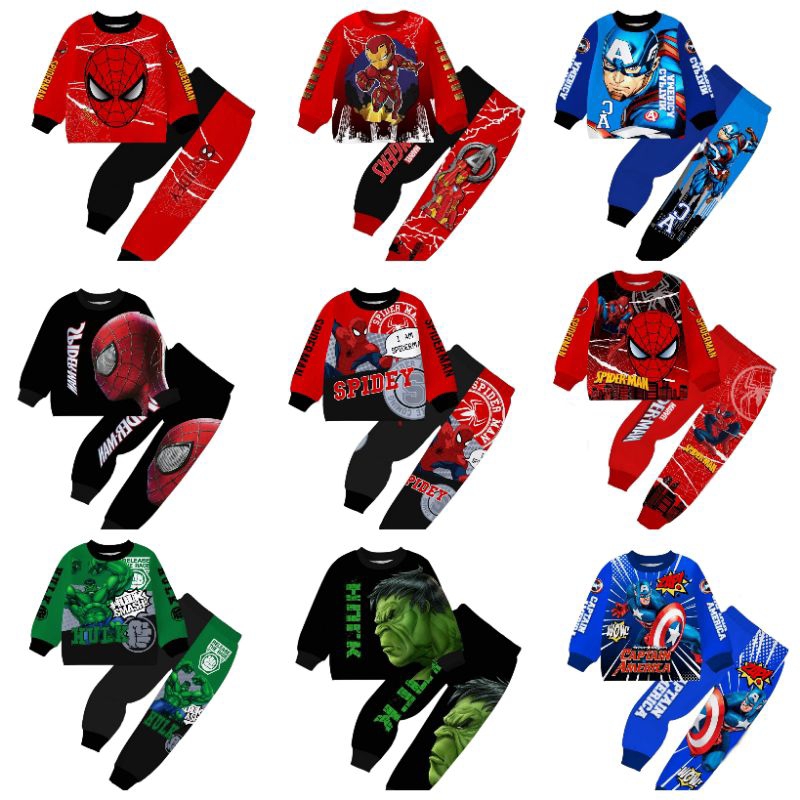 พร้อมส่ง  ชุดแขนยาวขายาว คอกลม พิมพ์ลายการ์ตูน แฟชั่นฤดูหนาว ฤดูใบไม้ร่วง สำหรับเด็กผู้ชาย