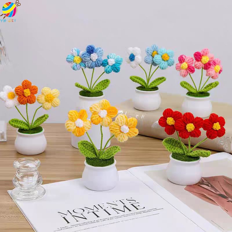 แผ่นผ้าฝ้ายถัก ลายดอกไม้น่ารัก 4cm DIY ดอกไม้ถัก  สําหรับตกแต่งเสื้อผ้า รองเท้า หมวก - รูปที่ 4