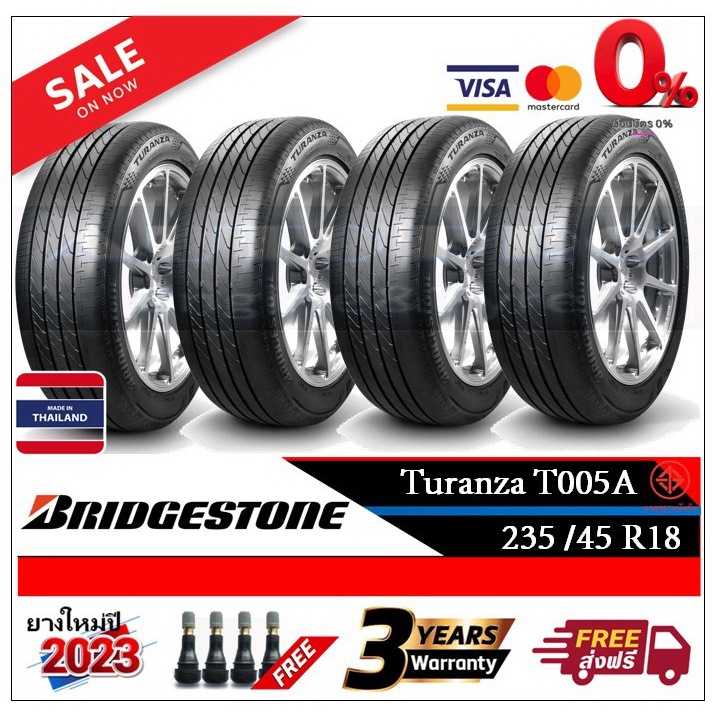 235/45R18 Bridgestone T005a |2,4 เส้น| *ปี2023*-ส่งฟรี- ผ่อน0% ยางใหม่/ยางบริดจสโตน