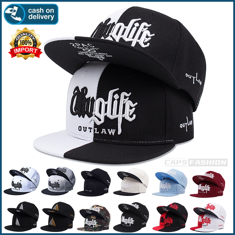 หมวกฮิปฮอป Thug Life งานปักตัวอักษร หมวกบาส หมวกไซส์ใหญ่ ระบายอากาศดี ใส่เที่ยว ปาร์ตี้ หมวกกีฬา ของขวัญวันหยุด