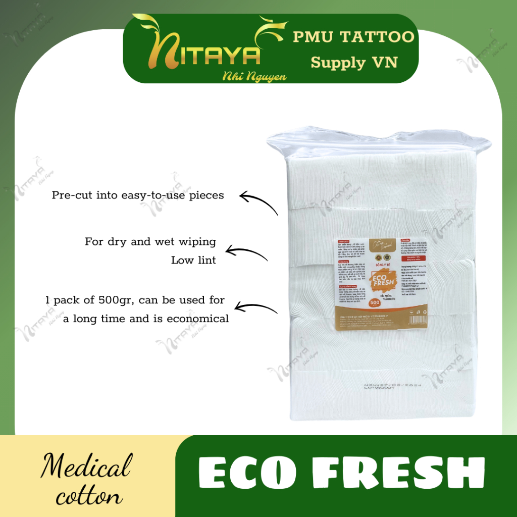 สำลีแผ่น Eco Fresh Cotton, Makeup Remover Cotton 500gram