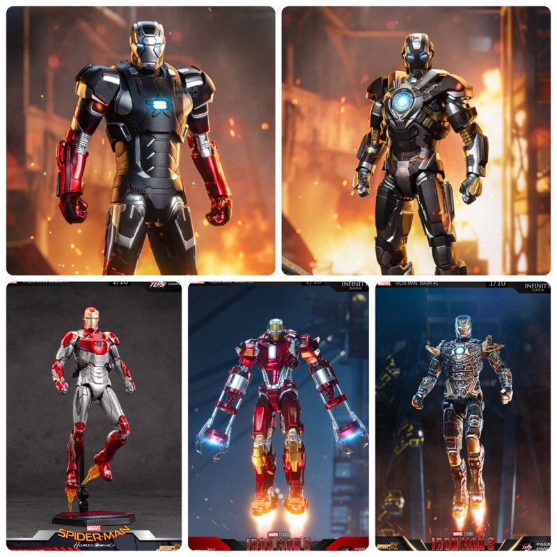 ZD TOYS Marvel Iron Man Mk 22 24 35 41 47 1/10 Action Figure 18 cm
