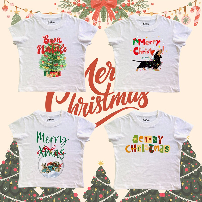 chicchi.cshop | เสื้อยืดbaby tee รวมลายchristmas พร้อมส่ง น่ารักมากกกก