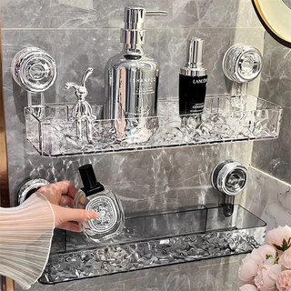 Dear Home ชั้นวางของแบบตัวดูดสููญญากาศ แบบเข้ามุมติดผนัง ไม่ต้องเจาะ ที่ของในห้องน้ำ ชั้นใส่ของ