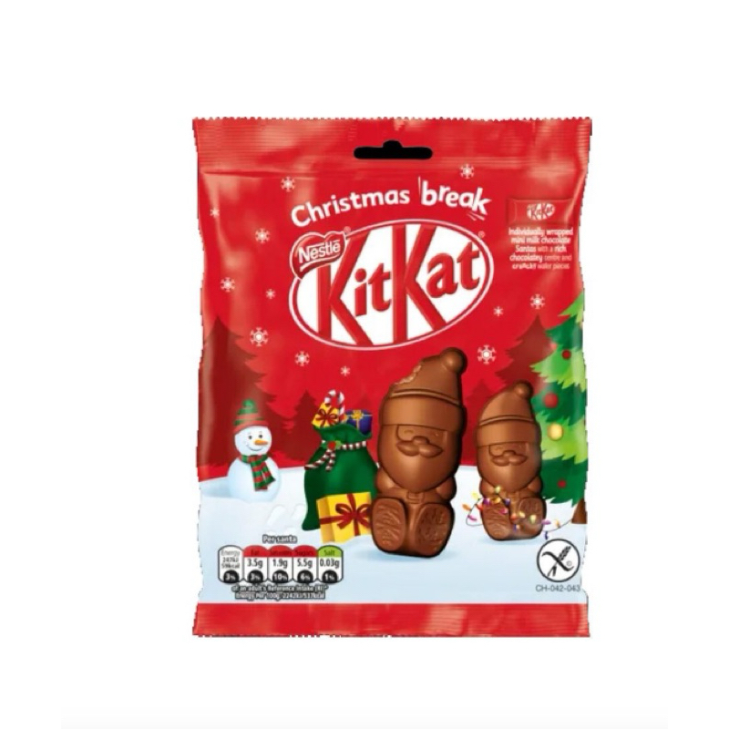 Nestle Christmas Break Kitkat (x5) คิทแคท คริสมาสต์ เบรค มินิ ซานต้า (ช็อกโกแลตนมสอดไส้ครีมช็อก) 55 กรัม